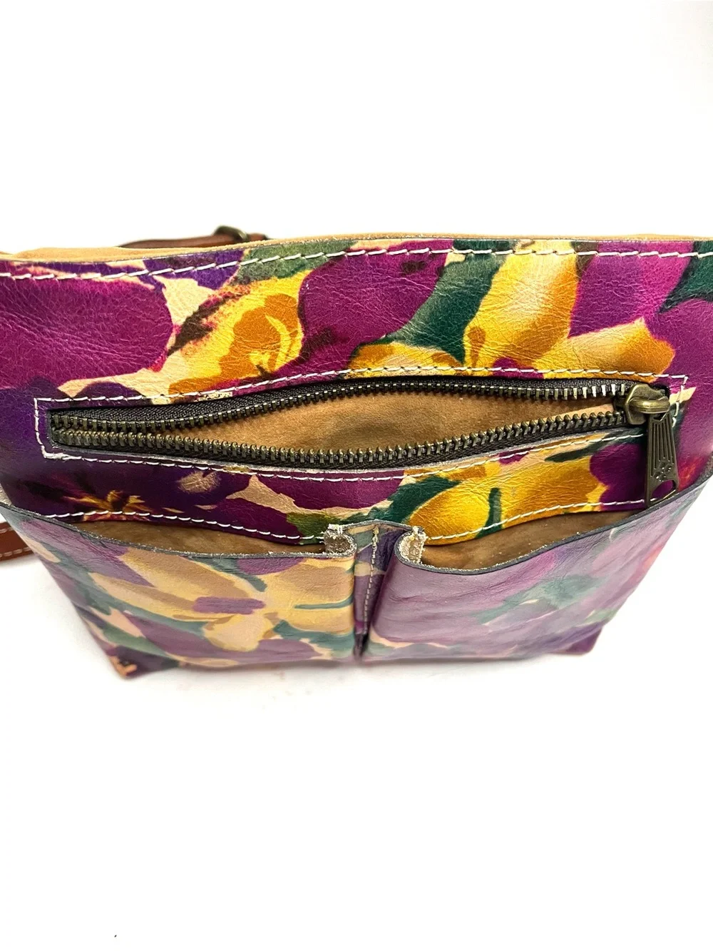 Patricia Nash Granada Crossbody Bag in Blooming Romance Floral Leather Print
